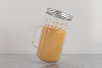 Realistic Mason Drinking Glass Jar Mockup for Customizable Branding Presentations