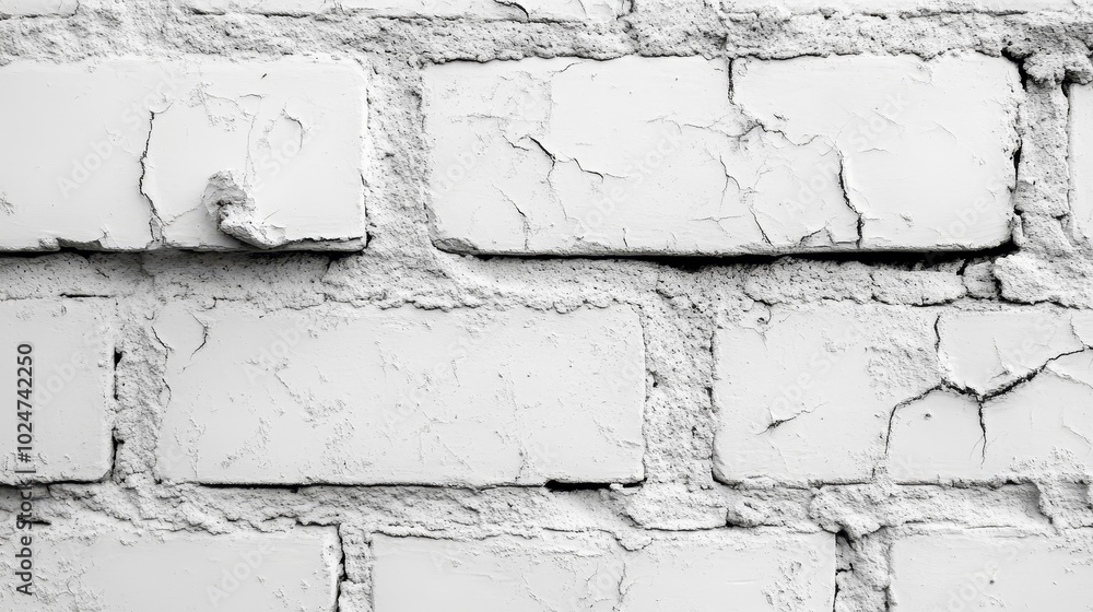 Poster the close-up of the white brick wall showcases the texture and pattern of the bricks. this clean and