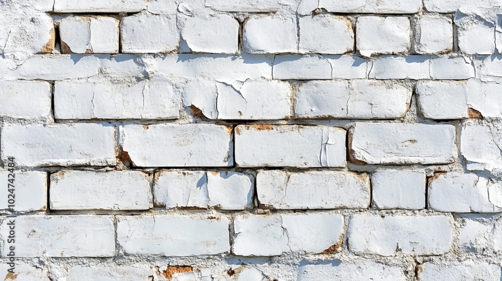 Poster the close-up of the white brick wall showcases the texture and pattern of the bricks. this clean and