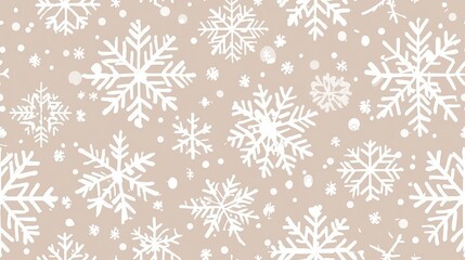 Simple snowflakes in repetitive patterns with neutral color backgrounds, modern festive design