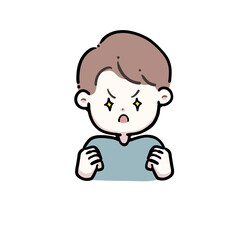 目をきらめかせている男の子