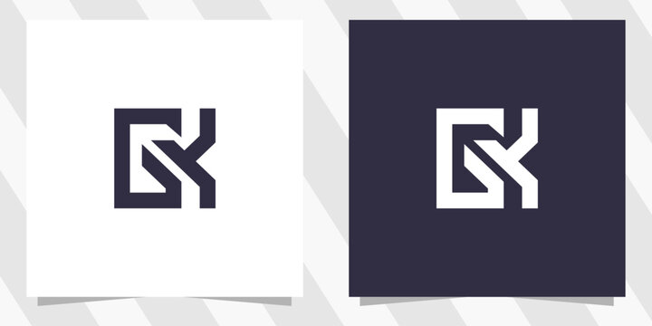 Letter gk kg logo design vector