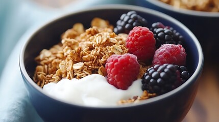 yogurt bowl with berries and granola