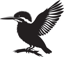 Kingfisher birds silhouette vector illustration