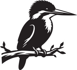 Kingfisher birds silhouette vector illustration