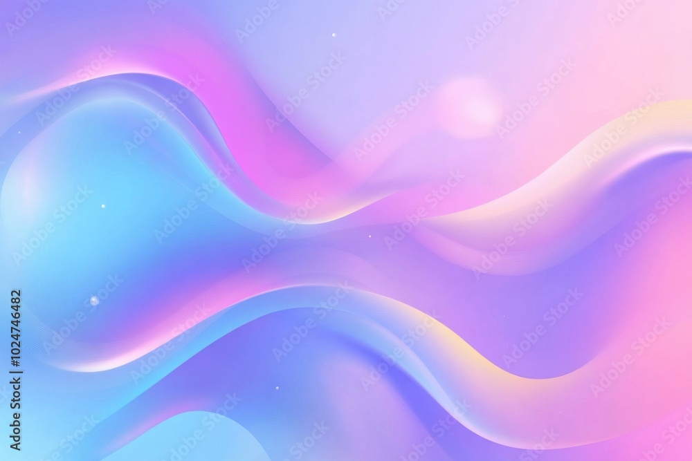 Poster fluid shapes and soft colors create abstract background that evokes sense of calm and creativity. ha