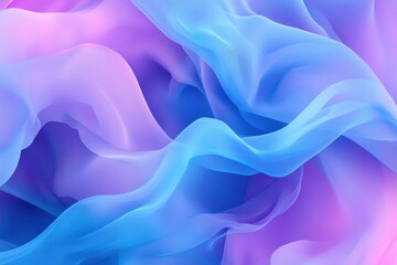Fototapeta premium Soft blue and purple fabric waves create serene and calming background, perfect for various design projects. gentle flow of colors evokes sense of tranquility and elegance