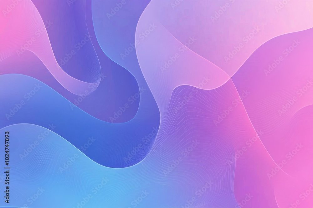 Poster soft blue and purple background with flowing shapes creates calming and serene atmosphere, perfect f