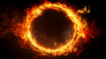 Fototapeta premium fire flames on black