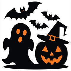 Naklejka premium halloween background with pumpkin