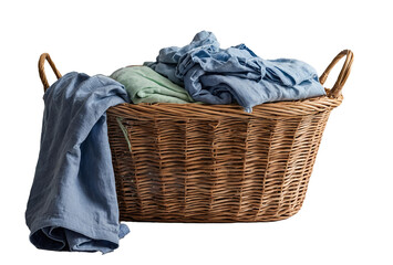 laundry basket with clothes cut out isolated