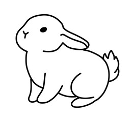 Cartoon rabbit. Simple doodle hand drawn bunny. Vector sketch