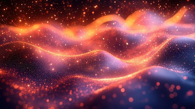An artistic rendering of colorful light waves with sparkling effects, creating an engaging and vibrant visual atmosphere. It evokes a sense of creativity and beauty.