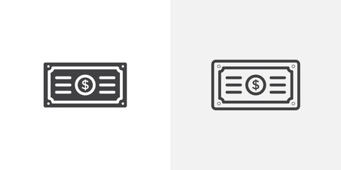 Cash icon isolated on the white background.