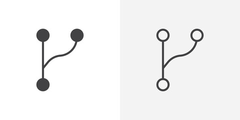 Code branch icon isolated on the white background.