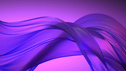 Wavy Thin Plate Twisted Purple Luxury Delicate Elegant Modern 3D Rendering Abstract Background