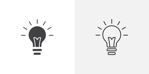 Lightbulb icon isolated on the white background.