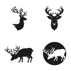 Deer Logo Template vector icon illustration