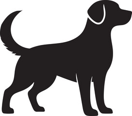  Dog silhouette vector isolated on a white background.