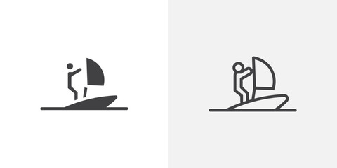 Windsurf icon isolated on the white background.