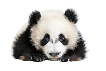 Naklejka premium Panda on transparent background: precious creature with black and white fur