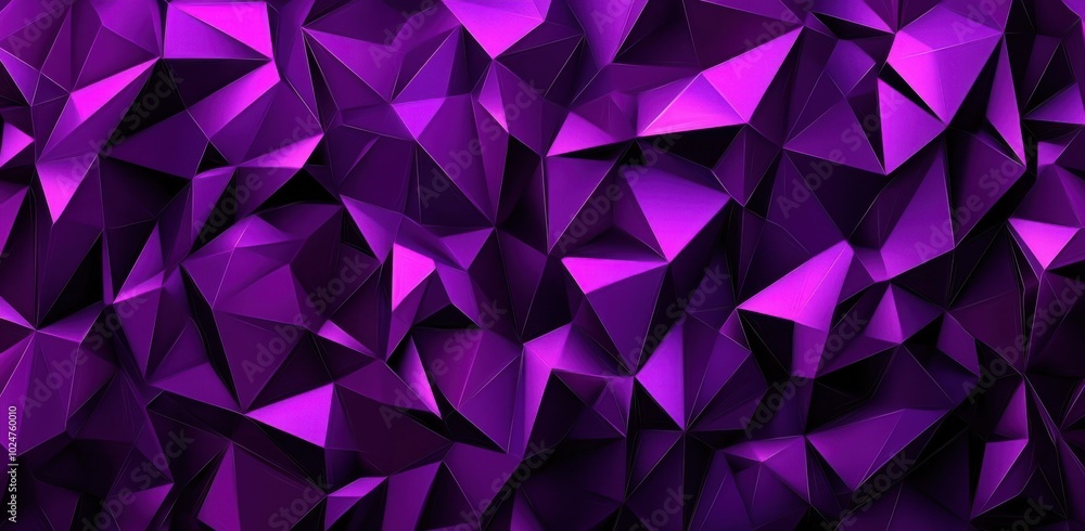 Aufkleber A dark purple low-poly background with an array of triangles, creating a modern and sleek look. This is suitable for digital or social media content that focuses on creativity and technology.