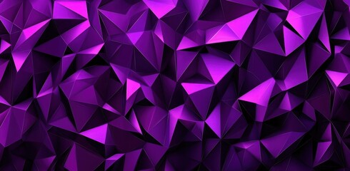 A dark purple low-poly background with an array of triangles, creating a modern and sleek look. This is suitable for digital or social media content that focuses on creativity and technology.