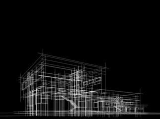 building sketch architectural 3d rendering