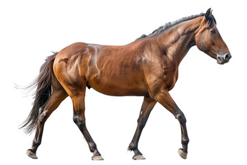 Naklejka premium Horse on transparent background: graceful animal in motion.