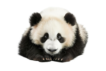Fototapeta premium Panda on transparent background: precious creature with black and white fur