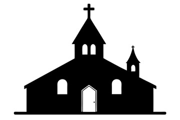 Church Silhouettes vector | vector silhouette illustration on white background