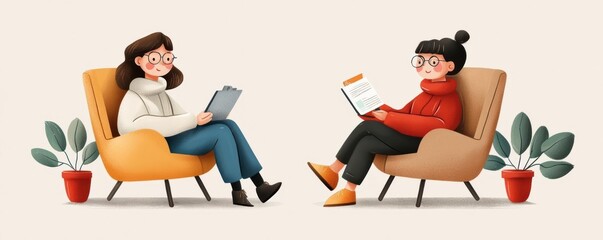 A serene and comforting therapy session scene for World Mental Health Day