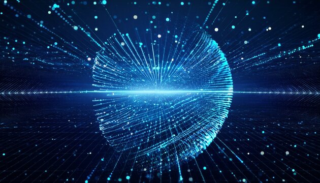 futuristic blue trapcode form abstract dot background data transfer particle effect