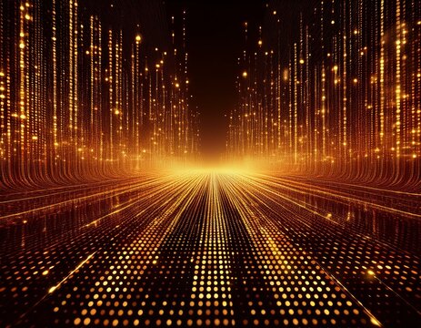 futuristic gold trapcode form abstract dot background data transfer particle effect