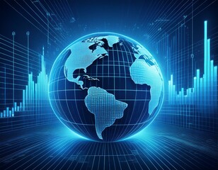 Naklejka premium global financial trend in futuristic concept suitable for financial investment or economic trends business idea and all art work design abstract finance background