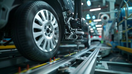 Fototapeta premium Robotic End Effectors for Automotive Wheel Assembly