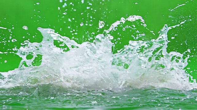 Water Splash on Green Screen 
