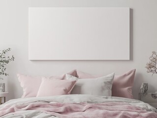 Blank Canvas Mockup Bedroom.