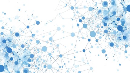 An abstract vector illustration showcasing a combination of blue dots and connecting lines forming a dynamic network-like pattern suitable for digital and tech-related visuals