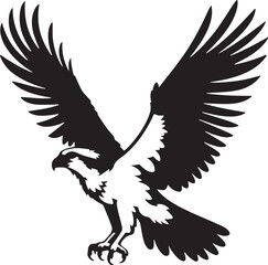 Osprey Bird Silhouette Art Design Illustration