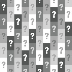 random question mark pattern in monochrome colored boxes, mystery box