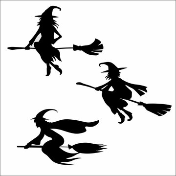 halloween scary witch silhoutte desaign ilustrator