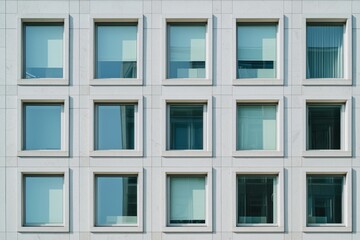 Fototapeta premium A wall of windows on a modern building.