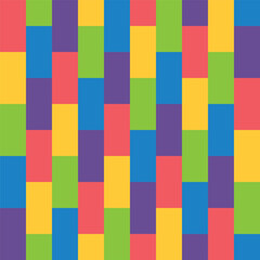 Seamless pattern of colorful rectangular shapes lined up like bamboo trees