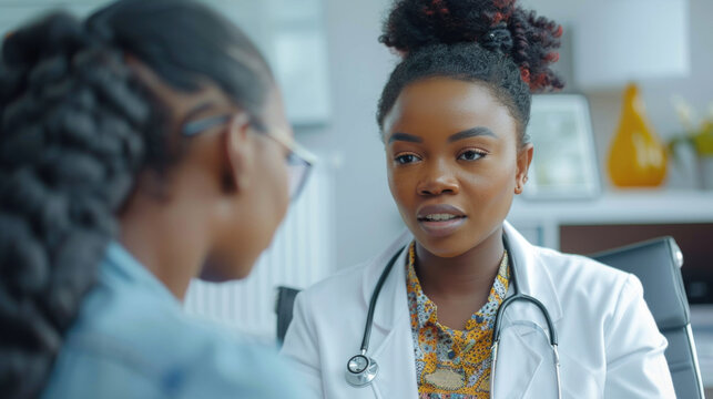 A compassionate doctor, attentively listening to her patient's concerns, provides empathetic care and guidance.