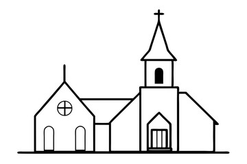 Church Silhouettes vector | vector silhouette illustration on white background