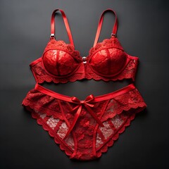 yellow lustful lace lingerie set on black background