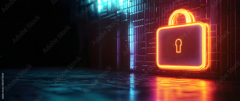 Poster symbolizing privacy and security in online financial transactions, the image represents the concept 