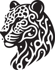 Leopard head silhouette design black
