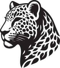 Leopard head silhouette design black
